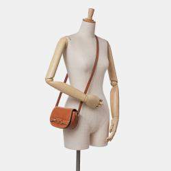 Pre Owned Celine Brown Small Leather Crecy Flap Crossbody