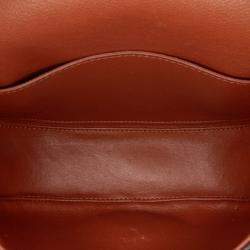 Pre Owned Celine Brown Small Leather Crecy Flap Crossbody