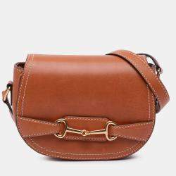 Pre Owned Celine Brown Small Leather Crecy Flap Crossbody