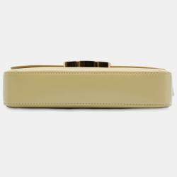 Pre Owned Celine Yellow Shiny Calfskin Claude Shoulder Bag