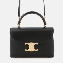 Pre Owned Celine Teen Nino 2-Way Handbag Black Smooth Satined Calf Leather