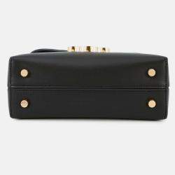 Pre Owned Celine Teen Nino 2-Way Handbag Black Smooth Satined Calf Leather