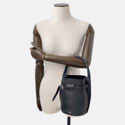 Pre Owned Celine Big Bag Bucket Black Leather Size Nano 2Way Handbag
