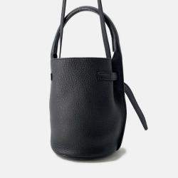 Pre Owned Celine Big Bag Bucket Black Leather Size Nano 2Way Handbag