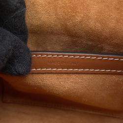 Pre Owned Celine Triomphe Boston Tan Leather Small 2-Way Handbag