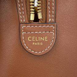 Pre Owned Celine Triomphe Boston Tan Leather Small 2-Way Handbag