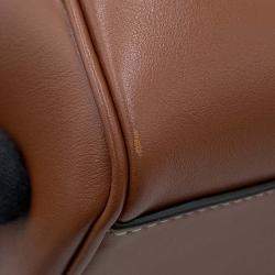 Pre Owned Celine Triomphe Boston Tan Leather Small 2-Way Handbag