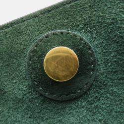 Pre Owned Celine Belt Bag Dark Green Leather Size Micro