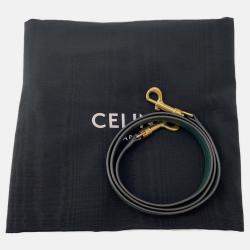 Pre Owned Celine Belt Bag Dark Green Leather Size Micro