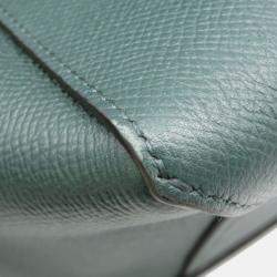 Pre Owned Celine Belt Bag Dark Green Leather Size Micro