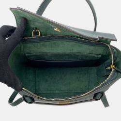 Pre Owned Celine Belt Bag Dark Green Leather Size Micro
