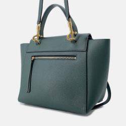 Pre Owned Celine Belt Bag Dark Green Leather Size Micro