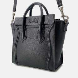 Pre Owned Celine Luggage Shopper Black Leather Size Nano