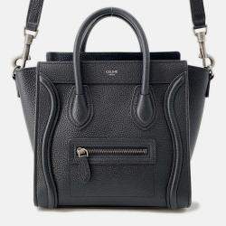 Pre Owned Celine Luggage Shopper Black Leather Size Nano
