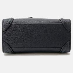 Pre Owned Celine Luggage Shopper Black Leather Size Nano