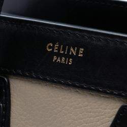 Pre Owned Celine Multicolor Nano Tricolor Leather Luggage Tote