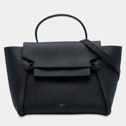 Pre Owned Celine Black Mini Grained Calfskin Belt Bag