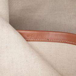 Pre Owned Celine Beige Brown Large Mohair Triomphe Cabas Thais Tote