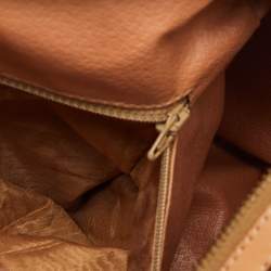 Pre Owned Celine Brown Macadam Coated Canvas and Leather Boston Bag