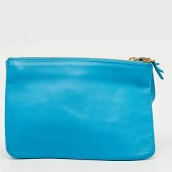 Pre Owned Celine Blue Leather Small Trio Crossbody Bag