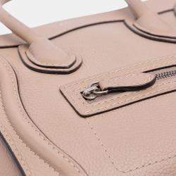 Pre Owned Celine Nano Leather Luggage Tote