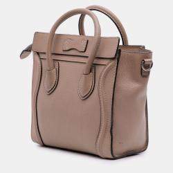 Pre Owned Celine Nano Leather Luggage Tote