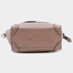 Pre Owned Celine Nano Leather Luggage Tote