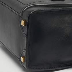 Pre Owned Celine Black Leather Micro Luggage Tote