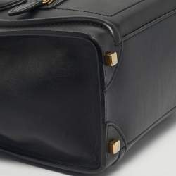 Pre Owned Celine Black Leather Micro Luggage Tote