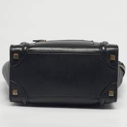 Pre Owned Celine Black Leather Micro Luggage Tote