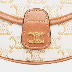 Pre Owned Celine Mini Triomphe Coated Canvas Besace Crossbody