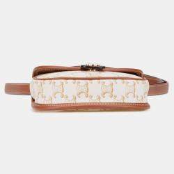 Pre Owned Celine Mini Triomphe Coated Canvas Besace Crossbody