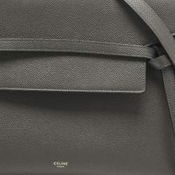 Pre Owned Celine Grey Leather Mini Belt Top Handle Bag