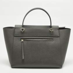 Pre Owned Celine Grey Leather Mini Belt Top Handle Bag
