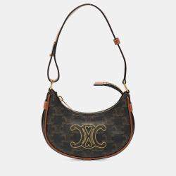 Pre Owned Celine Brown Mini Triomphe Coated Canvas Ava Shoulder Bag