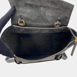 Pre Owned Celine Belt Bag Gray Leather Size Nano