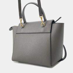 Pre Owned Celine Belt Bag Gray Leather Size Nano