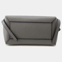 Pre Owned Celine Belt Bag Gray Leather Size Nano