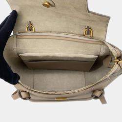 Pre Owned Celine Belt Bag Beige Leather Size Micro