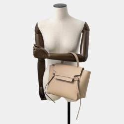 Pre Owned Celine Belt Bag Beige Leather Size Micro