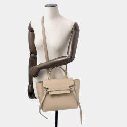 Pre Owned Celine Belt Bag Beige Leather Size Micro