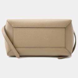 Pre Owned Celine Belt Bag Beige Leather Size Micro