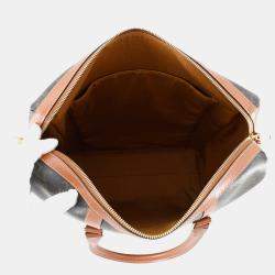 Pre Owned Celine Triomphe Vertical Travel Bag Black/Tan Pvc Leather