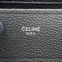 Pre Owned Celine Luggage Shopper Handbag Black Leather Size Micro