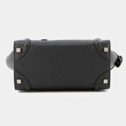 Pre Owned Celine Luggage Shopper Handbag Black Leather Size Micro