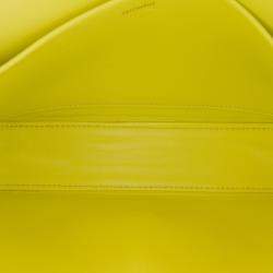 Pre Owned Celine Yellow Calfskin Cuir Triomphe Chain Shoulder Bag