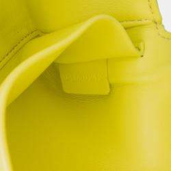 Pre Owned Celine Yellow Calfskin Cuir Triomphe Chain Shoulder Bag