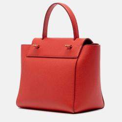 Pre Owned Celine Red Nano Grained Calfskin Belt Bag