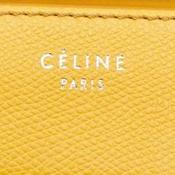 Pre Owned Celine Yellow Leather Medium Phantom Luggage Tote