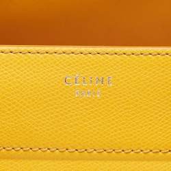 Pre Owned Celine Yellow Leather Medium Phantom Luggage Tote